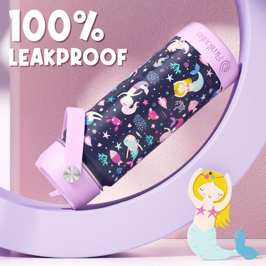 Fimibuke Insulated Water Bottle - BPA-FREE 18/8 Stainless Steel Cup with Straw Travel Tumbler Double Wall Vacuum Leak Proof Water Bottle for School Boys Girls dealsforyoudays