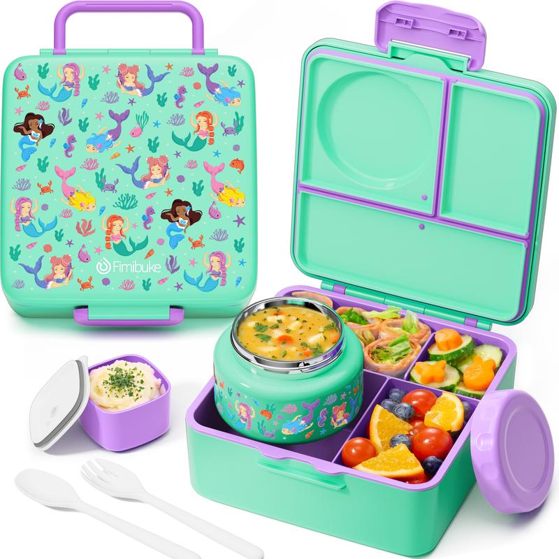 Fimibuke Bento Lunch Box Set – Leakproof 60oz with Thermos, Bottle & Lunch Bag
