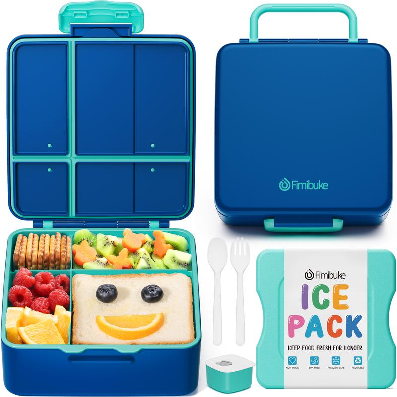 Fimibuke Bento Lunch Box, Leak-proof,4-Compartment,BPA Free,Dishwasher Safe, Utensils Set,Birthday's Gift,Back to School Gift Dealsforyoudays