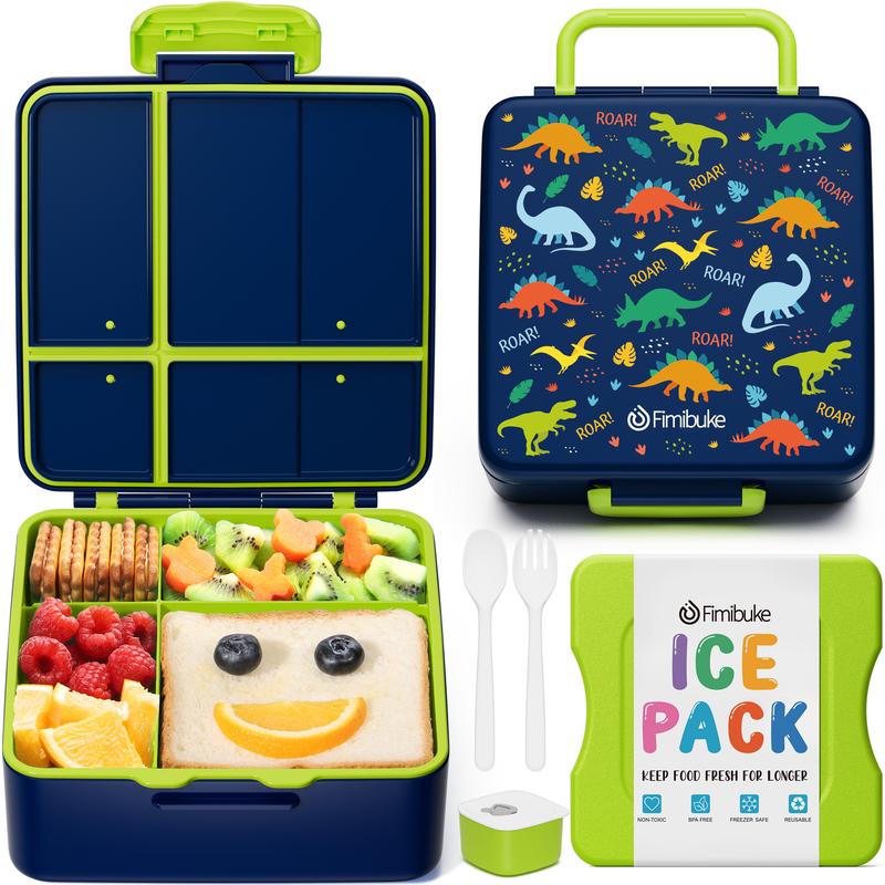 Fimibuke Chill Bento Box – Leak-Proof, BPA-Free, 4 Compartments + Ice Pack