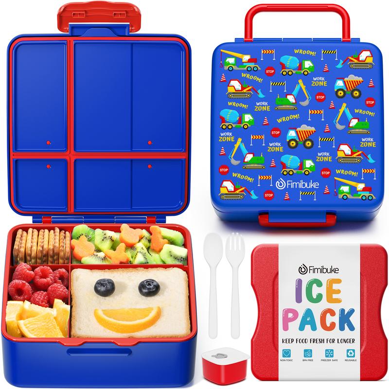 Fimibuke Chill Bento Box – Leak-Proof, BPA-Free, 4 Compartments + Ice Pack
