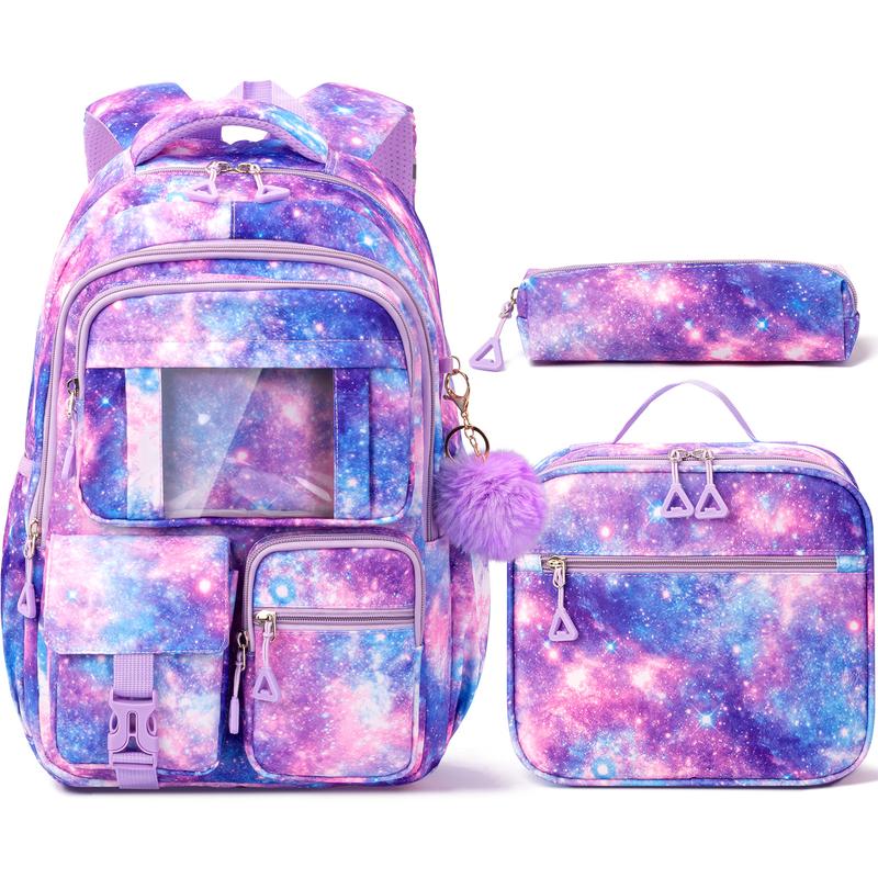 Fimibuke Girls School Backpack Set – 3PCS Waterproof with Lunch & Pencil Bag