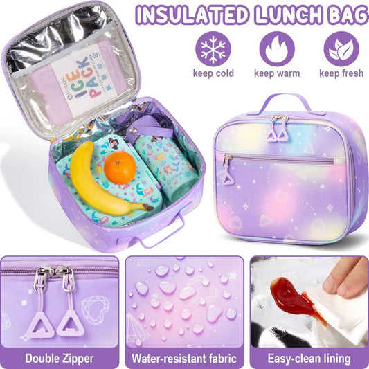 Fimibuke Girls Backpack for School, 3Pcs Waterproof Backpack with Lunch BAg & Pencil Bag - School Backpack Bookbag for Middle School Teens Girls, Roomy Interior & Multi-Pockets dealsforyoudays