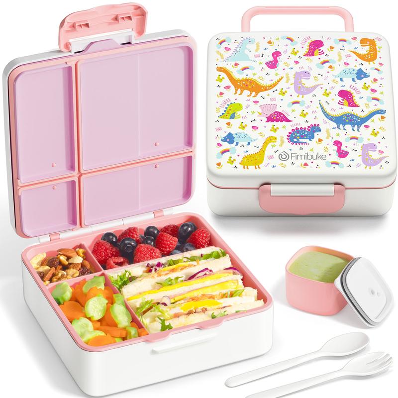 Fimibuke Bento Lunch Box, Leak-proof,4-Compartment,BPA Free,Dishwasher Safe, Utensils Set,Birthday's Gift,Back to School Gift Dealsforyoudays