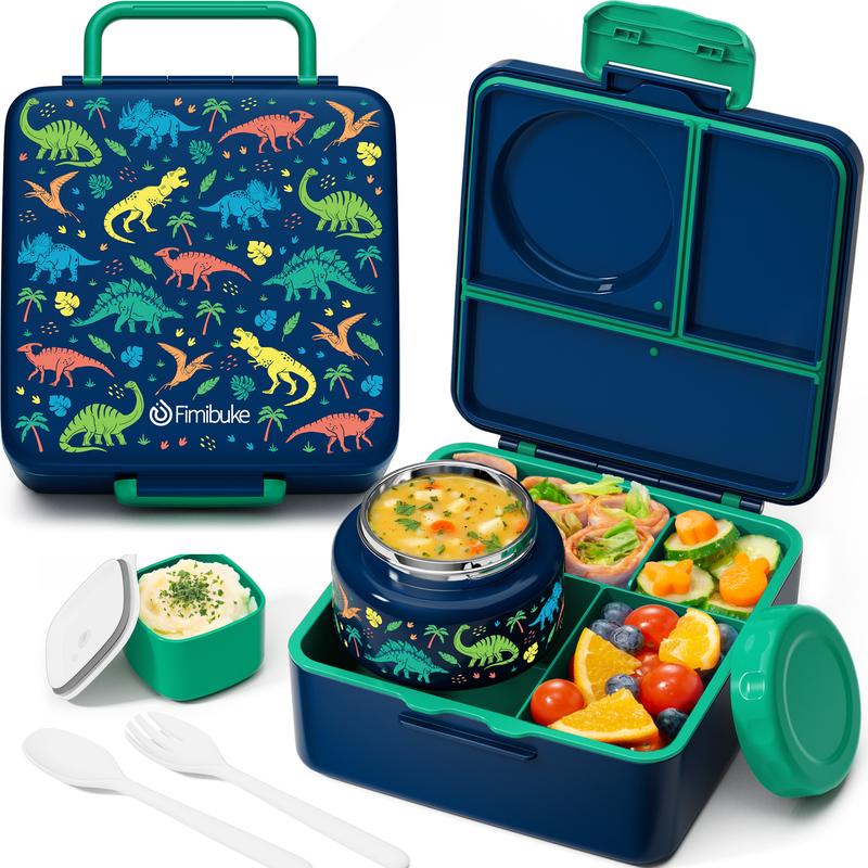 Fimibuke Bento Lunch Box Set – Leakproof 60oz with Thermos, Bottle & Lunch Bag