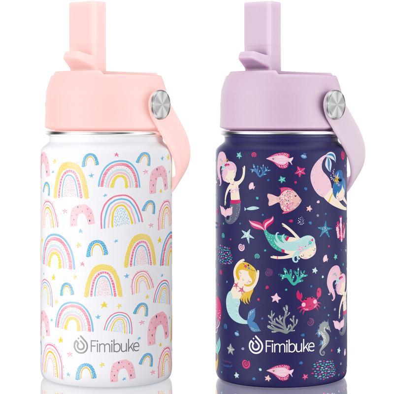 Fimibuke Insulated Water Bottle – BPA-Free Stainless Steel, Leak-Proof, with Straw