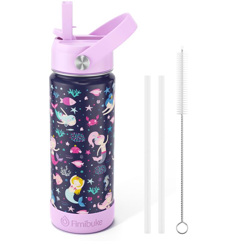 Fimibuke 18oz Insulated Water Bottle – BPA-Free Stainless Steel, Leak-Proof Straw