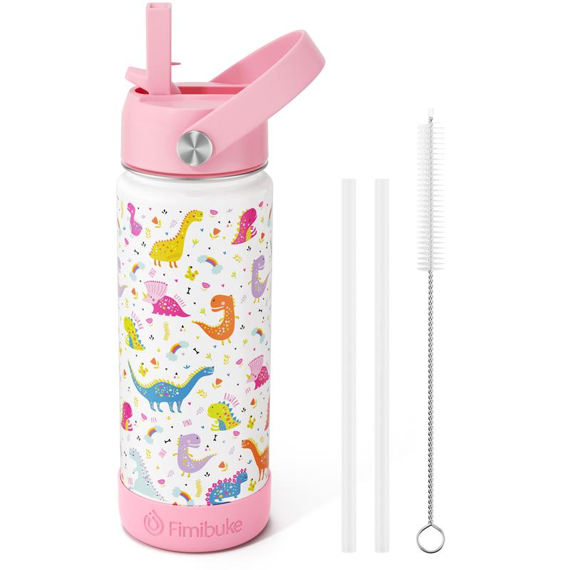 Fimibuke 18oz Insulated Water Bottle – BPA-Free Stainless Steel, Leak-Proof Straw