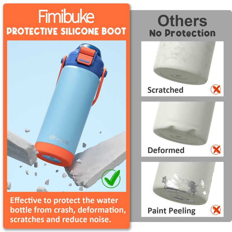 Fimibuke 2-Pack Insulated Water Bottles – Leak-Proof, Straw & Spout Lid