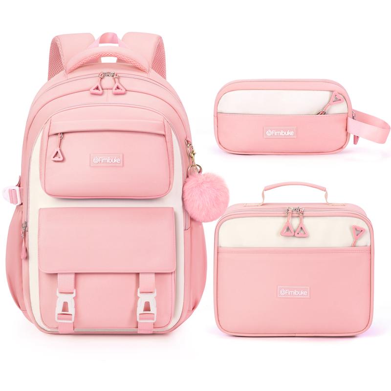 Fimibuke Girls School Backpack Set – 3PCS Waterproof with Lunch & Pencil Bag