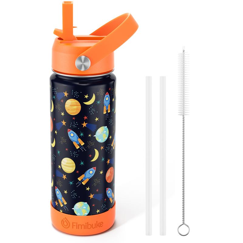 Fimibuke 18oz Insulated Water Bottle – BPA-Free Stainless Steel, Leak-Proof Straw