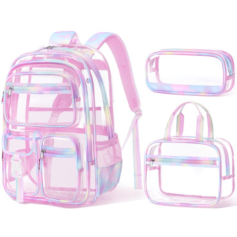 Fimibuke Clear Waterproof Backpack Set – 3PCS with Lunch Bag & Pencil Case