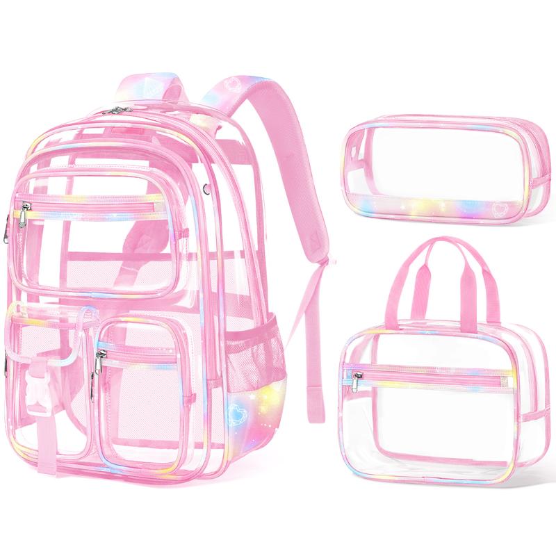 Fimibuke Clear Waterproof Backpack Set – 3PCS with Lunch Bag & Pencil Case