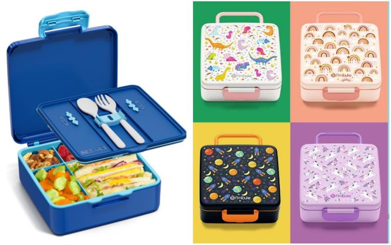 Fimibuke Bento Lunch Box, Leak-proof,4-Compartment,BPA Free,Dishwasher Safe, Utensils Set,Birthday's Gift,Back to School Gift Dealsforyoudays