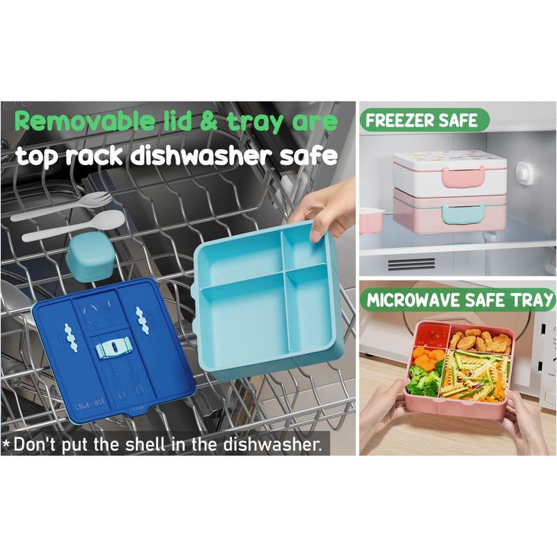 Fimibuke Bento Lunch Box, Leak-proof,4-Compartment,BPA Free,Dishwasher Safe,Insulated lunch Bag, Stainless Steel Insulated Water Bottle/Food Jar, Ice Pack & Utensils Set,Birthday's Gift,Back to School Gift,Dealsforyoudays