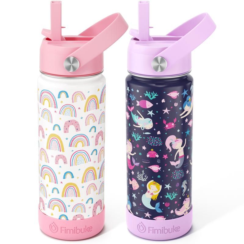 Fimibuke Insulated Water Bottle – BPA-Free Stainless Steel, Leak-Proof, with Straw