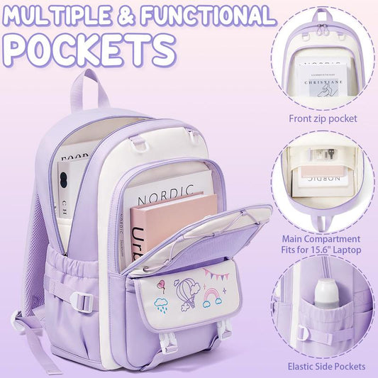 Fimibuke 3-in-1 Kids Backpack Set with Lunch Bag & Pencil Case