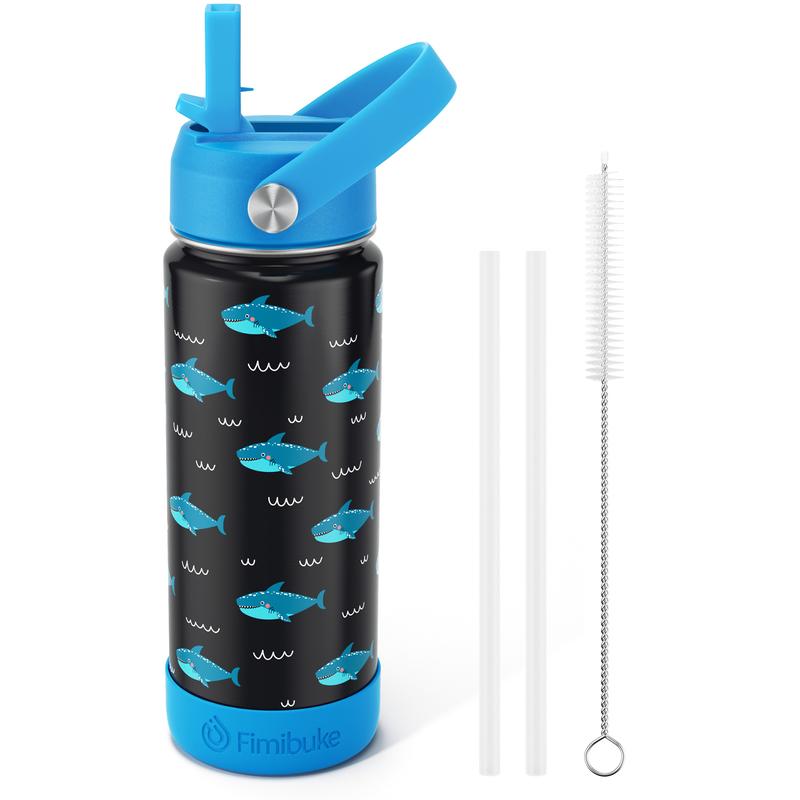 Fimibuke 18oz Insulated Water Bottle – BPA-Free Stainless Steel, Leak-Proof Straw