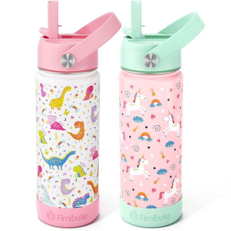Fimibuke Insulated Water Bottle – BPA-Free Stainless Steel, Leak-Proof, with Straw