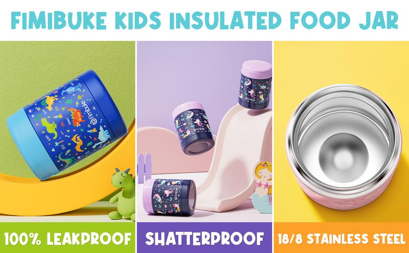 Fimibuke Bento Lunch Box, Leak-proof,4-Compartment,BPA Free,Dishwasher Safe,Insulated lunch Bag, Stainless Steel Insulated Water Bottle/Food Jar, Ice Pack & Utensils Set,Birthday's Gift,Back to School Gift,Dealsforyoudays
