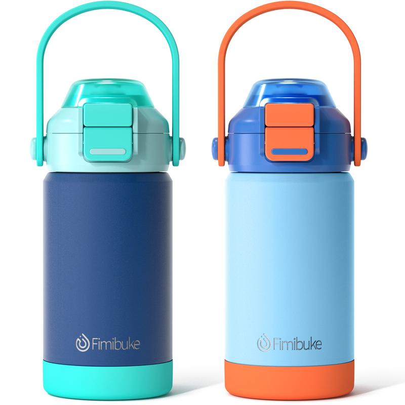 Fimibuke 2-Pack Insulated Water Bottles – Leak-Proof, Straw & Spout Lid