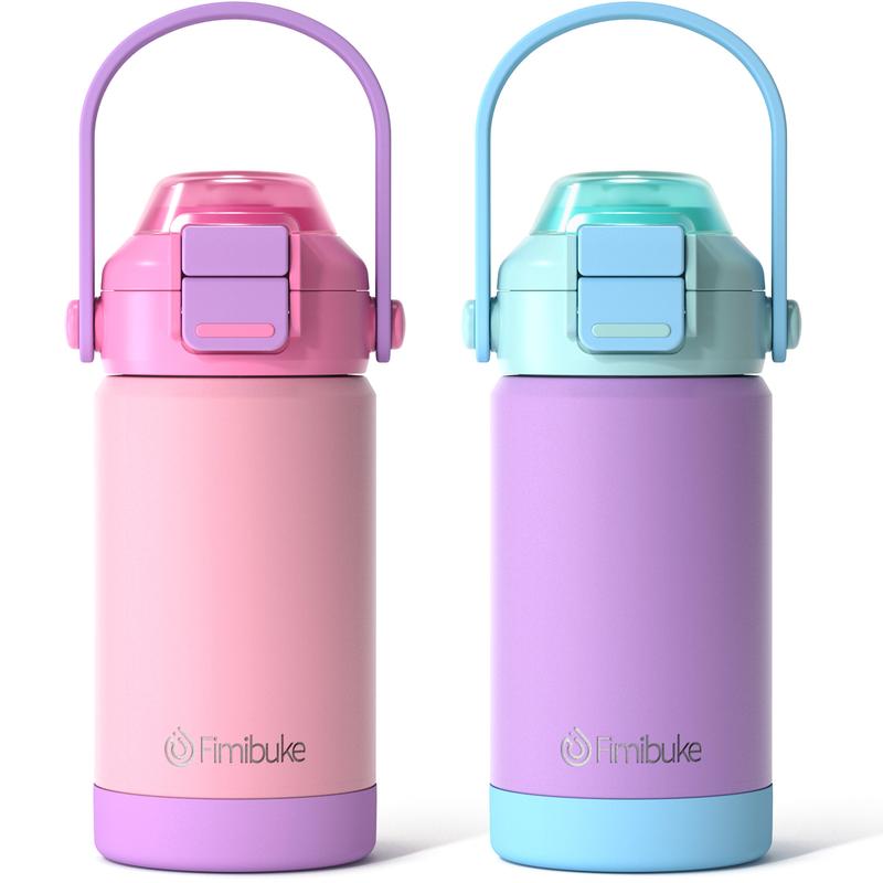 Fimibuke 2-Pack Insulated Water Bottles – Leak-Proof, Straw & Spout Lid
