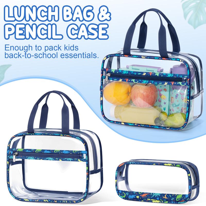 Fimibuke Clear Waterproof Backpack Set – 3PCS with Lunch Bag & Pencil Case