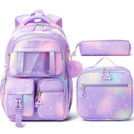 Fimibuke Waterproof 3 PCS Backpack Set with Lunch Bag & Pencil Case – Lightweight School Bag Bookbag for Girls and Boys , Ideal for Elementary Middle High School Students dealsforyoudays