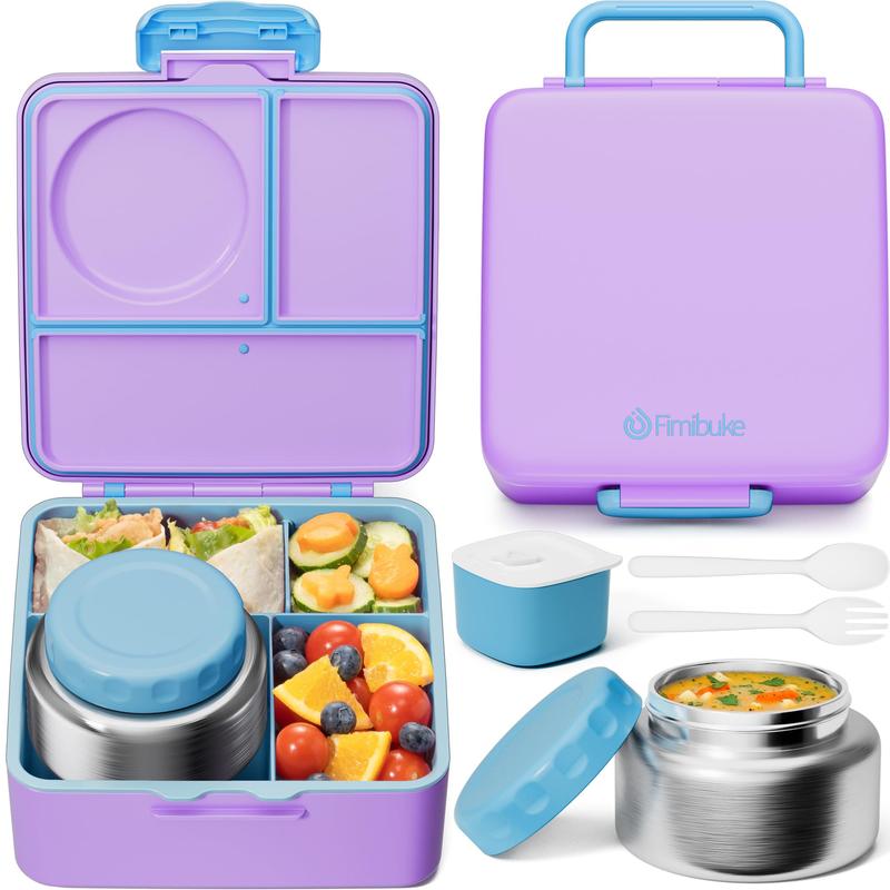 Fimibuke Bento Box – BPA-Free Leakproof Lunch Box with Thermos, Utensils & Jar