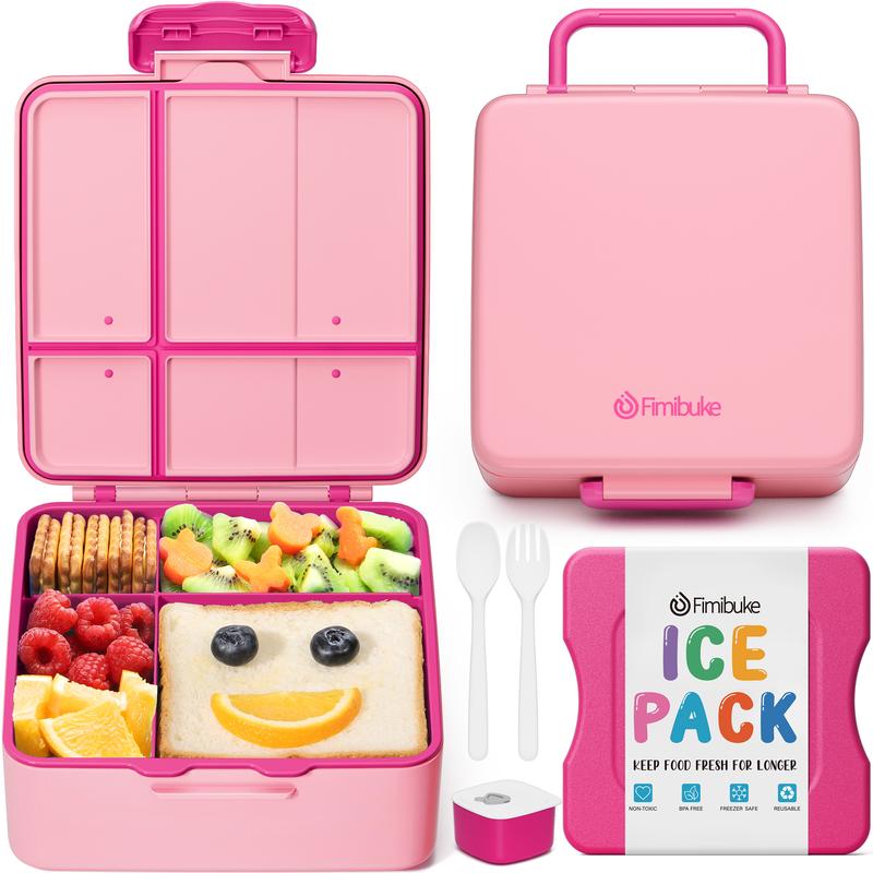 Fimibuke Bento Lunch Box, Leak-proof,4-Compartment,BPA Free,Dishwasher Safe, Utensils Set,Birthday's Gift,Back to School Gift Dealsforyoudays
