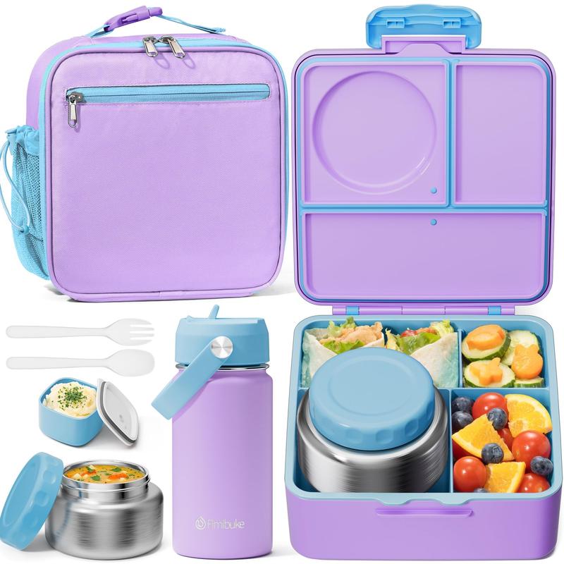 Fimibuke Bento Box – BPA-Free Leakproof Lunch Box with Thermos, Utensils & Jar