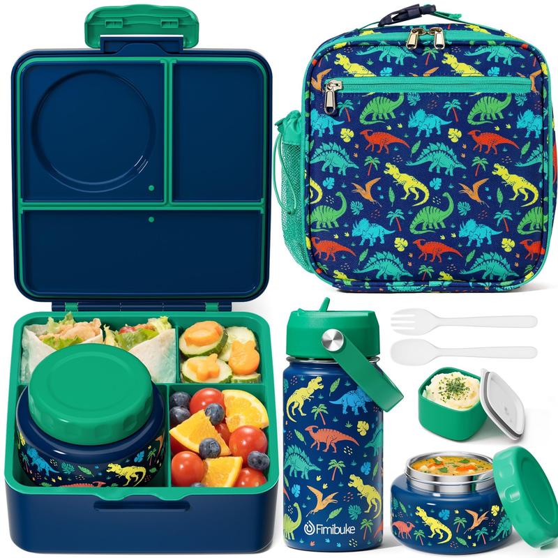 Fimibuke Bento Lunch Box Set – Leakproof 60oz with Thermos, Bottle & Lunch Bag