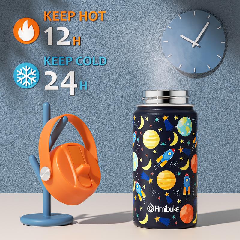 Fimibuke Bento Lunch Box with internal Thermos Food Jar, Leakproof 60oz 3-4 Compartments Lunch Box ,14OZ Thermos Water Bottle,8OZ Thermos Food Jar,lunch bag,Sauce Jar & Utensils, BPA-Free, Dishwasher Safe,Funny patterns,Back to school gift,Dealsforyoudays