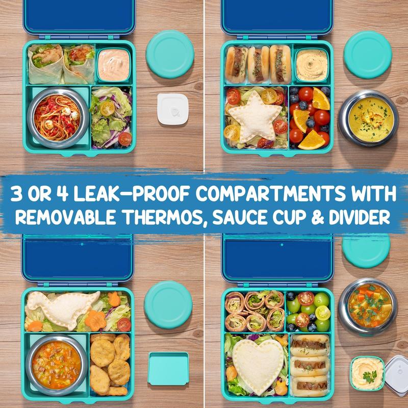 Fimibuke Bento Box – BPA-Free Leakproof Lunch Box with Thermos, Utensils & Jar
