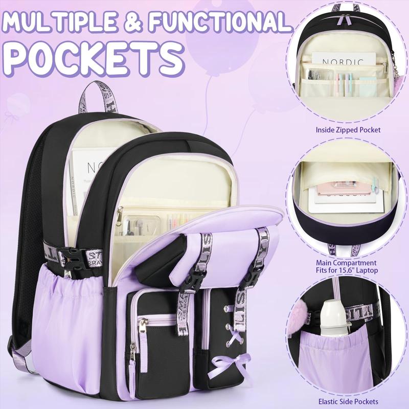 Fimibuke 3-in-1 Waterproof School Backpack Set with Lunch Bag & Pencil Case