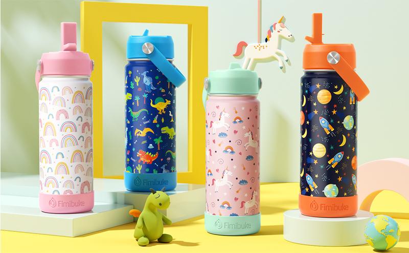 Fimibuke Insulated Water Bottle - BPA-FREE 18/8 Stainless Steel Cup with Straw Travel Tumbler Double Wall Vacuum Leak Proof Water Bottle for School Boys Girls dealsforyoudays