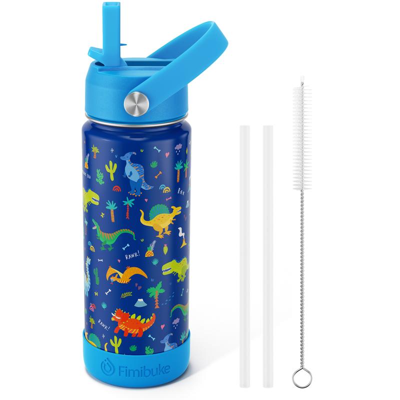 Fimibuke 18oz Insulated Water Bottle – BPA-Free Stainless Steel, Leak-Proof Straw