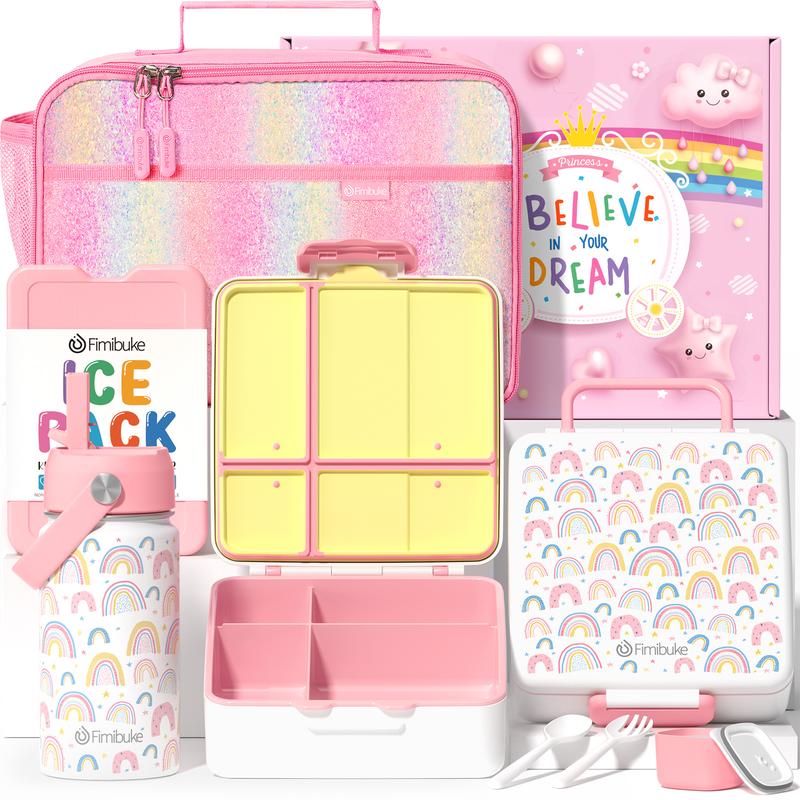 Fimibuke Bento Lunch Box Set, Leak-Proof, BPA Free, Thermos & Utensils